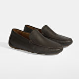 Erkek Kahve Slip-On Deri Loafer