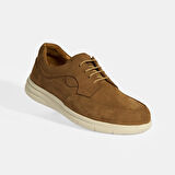 Erkek Taba Nubuk Deri Bağcıklı DesaComfort Günlük Ayakkabı