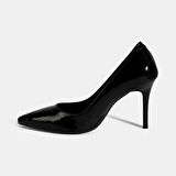 Kadın Siyah Deri Stiletto