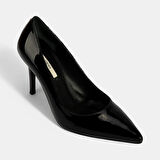 Kadın Siyah Deri Stiletto