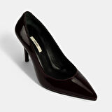 Kadın Bordo Deri Stiletto