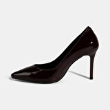 Kadın Bordo Deri Stiletto