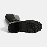 Kadın Siyah Metal Toka Detaylı Deri Çizme