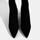 Kadın Siyah İnce Topuklu Stretch Çizme