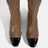Kadın Taba Kalın Topuklu Stretch Çizme