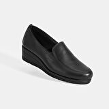 Kadın Siyah DesaComfort Dolgu Topuklu Deri Ayakkabı