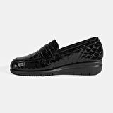 Kadın Siyah DesaComfort Dolgu Topuklu Deri Ayakkabı