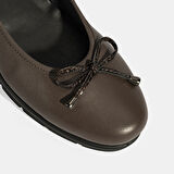 Kadın Kahve Fiyonk Detaylı DesaComfort Deri Ayakkabı