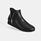 Kadın Siyah Fermuarlı DesaComfort Deri Bot