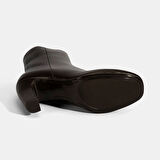 Kadın Kahve Topuklu Deri Bot