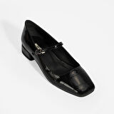 Kadın Siyah Kroko Baskılı Mary Jane Günlük Ayakkabı