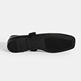 Kadın Siyah Mary Jane Deri Babet