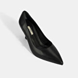 Kadın Siyah Deri Stiletto