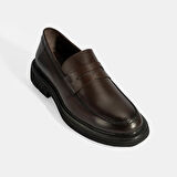 Erkek Kahve Deri Loafer