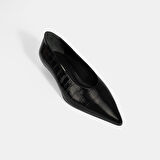 Kadın Siyah Kroko Baskılı Topuklu Ayakkabı