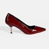 Kadın Bordo Deri Stiletto