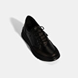 Kadın Siyah Bağcıklı DesaComfort Deri Ayakkabı