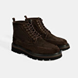 Erkek Kahve Bağcıklı Süet Bot