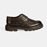 Erkek Kahve Bağcıklı Deri Günlük Ayakkabı