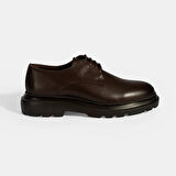 Erkek Kahve Bağcıklı Deri Klasik Ayakkabı