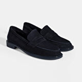 Kadın Lacivert Süet Loafer