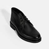 Erkek Siyah DesaComfort Bağcıklı Deri Bot