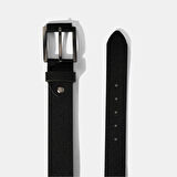 Erkek Siyah Deri Spor Kemer