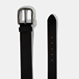 Erkek Siyah Deri Spor Kemer