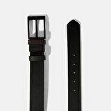 Erkek Siyah Deri Spor Kemer