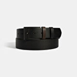 Erkek Siyah Deri Spor Kemer