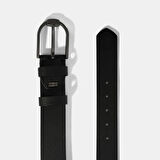 Erkek Siyah Deri Spor Kemer