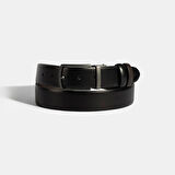 Erkek Siyah / Kahve Çift Taraflı Deri Kemer