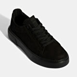 Erkek Siyah Bağcıklı Deri Günlük Ayakkabı