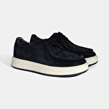 Erkek Lacivert Bağcıklı Süet Deri Günlük Ayakkabı