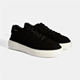 Erkek Siyah Bağcıklı Günlük Nubuk Deri Ayakkabı