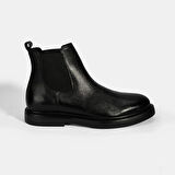 Erkek Siyah Lastikli Deri Bot