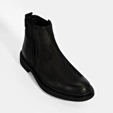 Erkek Siyah Lastikli Nubuk Deri Bot