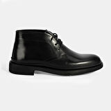Erkek Siyah Bağcıklı Deri Bot