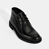 Erkek Siyah Bağcıklı Deri Bot