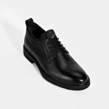 Erkek Siyah Bağcıklı Deri Günlük Ayakkabı