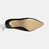 Kadın Siyah Taşlı Sivri Burunlu Topuklu Abiye Ayakkabı