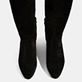 Kadın Siyah Süet Deri Çizme
