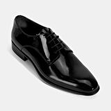 Erkek Siyah Bağcıklı Rugan Deri Klasik Ayakkabı