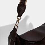 Kadın Kahve Püskül Aksesuarlı Omuz Çantası