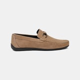 Erkek Vizon Metal Toka Detaylı Süet Loafer