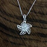 Rüzgar Gülü Model Telkari Kadın Gümüş Kolye