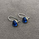 Safir Taşlı Otantik Gümüş Kadın Küpe