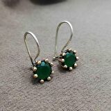 Zümrüt Taşlı Otantik Gümüş Kadın Küpe