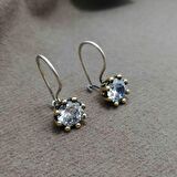 Beyaz Zirkon Taşlı Otantik Gümüş Kadın Küpe