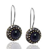 Ametist Taşlı Zirkon Süsleme Otantik Kadın Gümüş Küpe